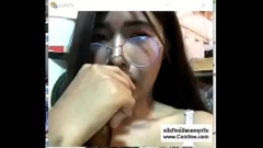 น้องกี้ สาวแว่น จัดวีในห้อง แหกหี เกี่ยวเบ็ด กล้องสด